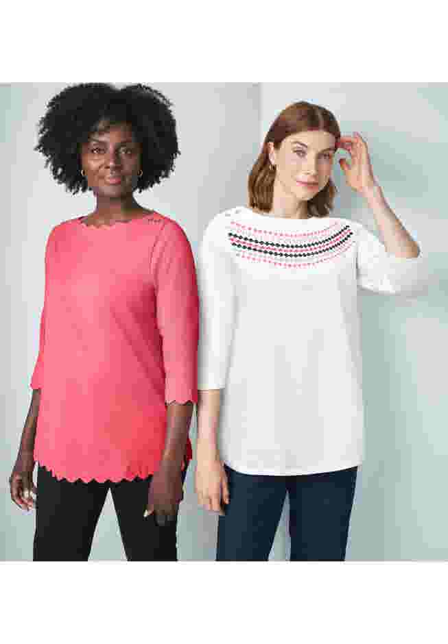 Stretch Cotton Boatneck Tunic image number 4