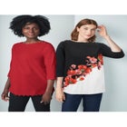 Stretch Cotton Boatneck Tunic image number null