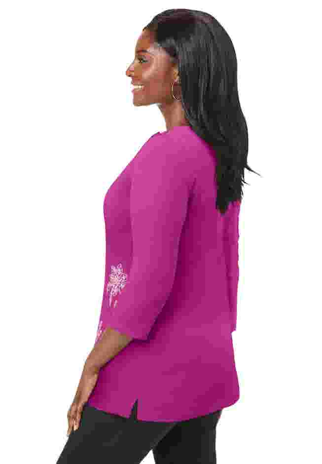 Stretch Cotton Boatneck Tunic image number 1