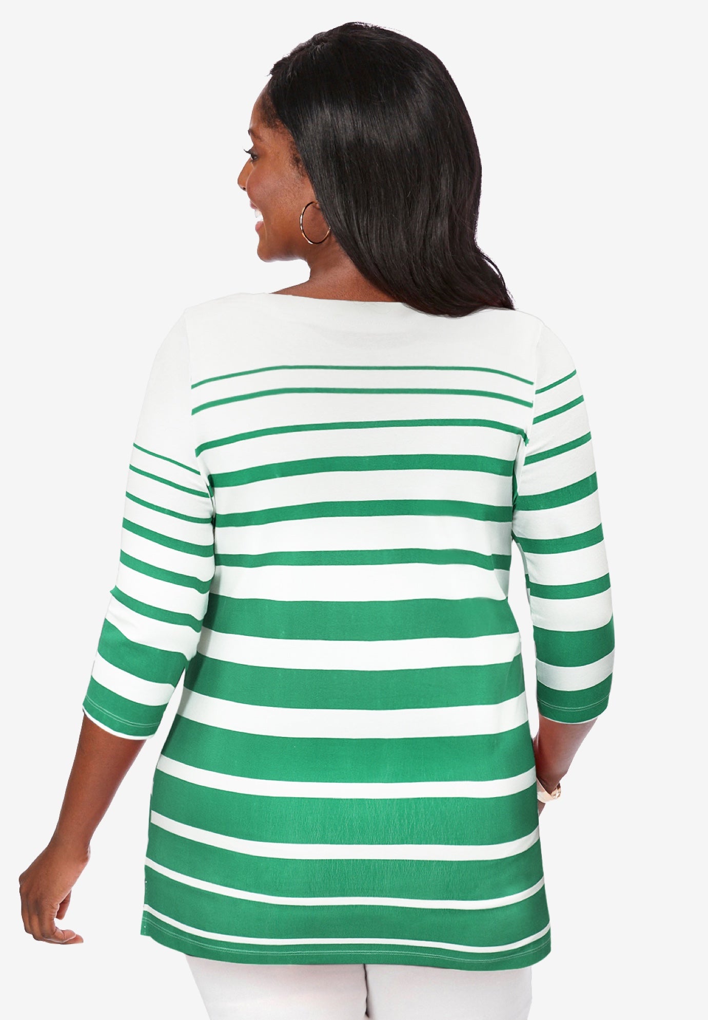 Stretch Cotton Boatneck Tunic image number 2