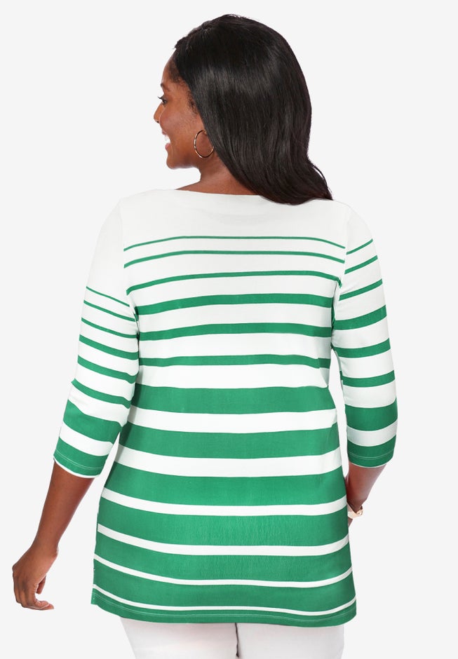 Stretch Cotton Boatneck Tunic image number 2