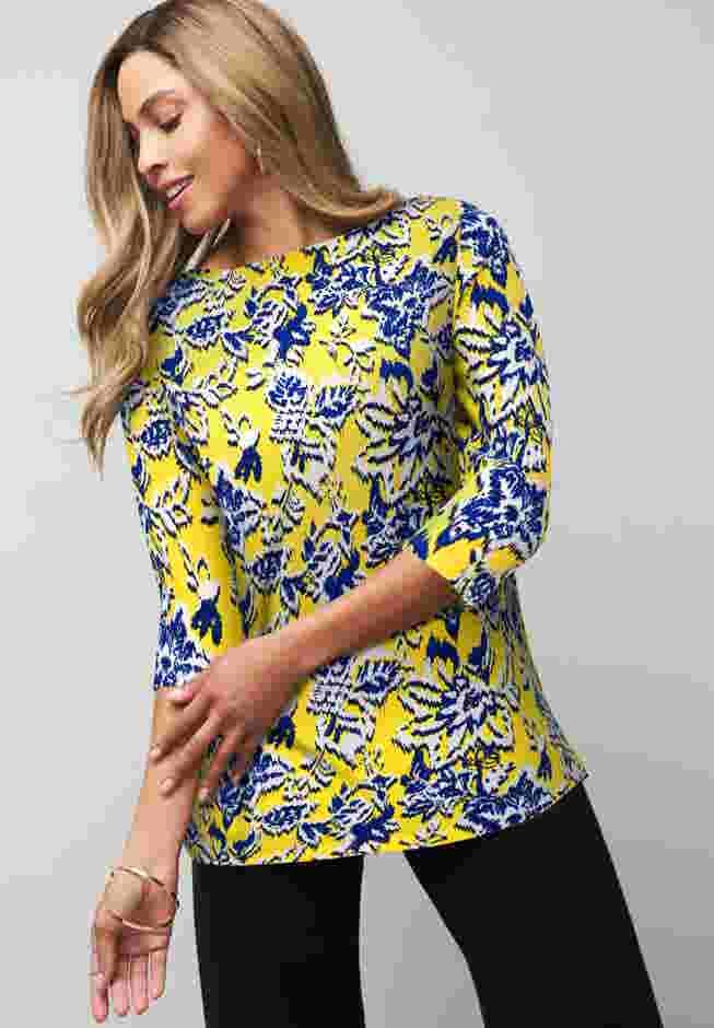 Stretch Cotton Boatneck Tunic image number 3