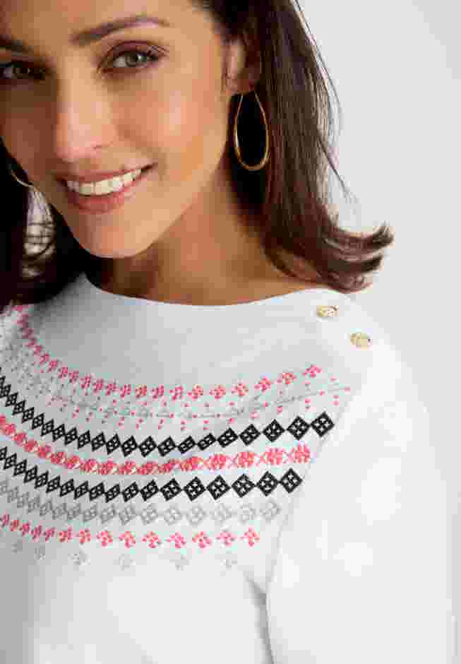 Stretch Cotton Boatneck Tunic image number 3
