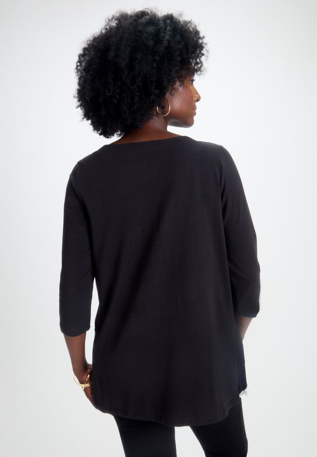 Stretch Cotton Boatneck Tunic image number 2