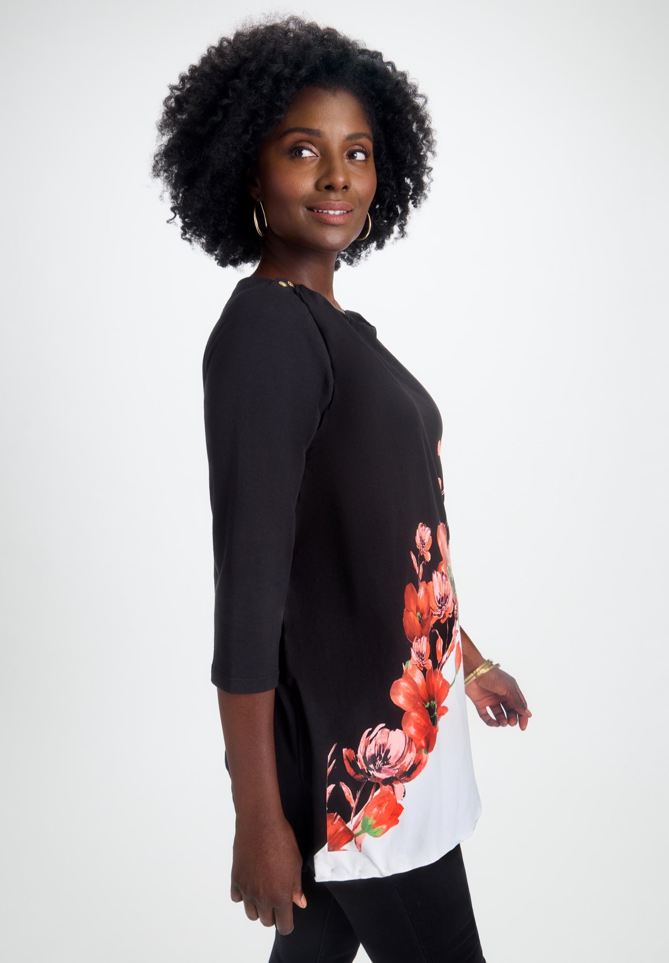 Stretch Cotton Boatneck Tunic image number 1