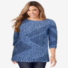 Stretch Cotton Boatneck Tunic image number null