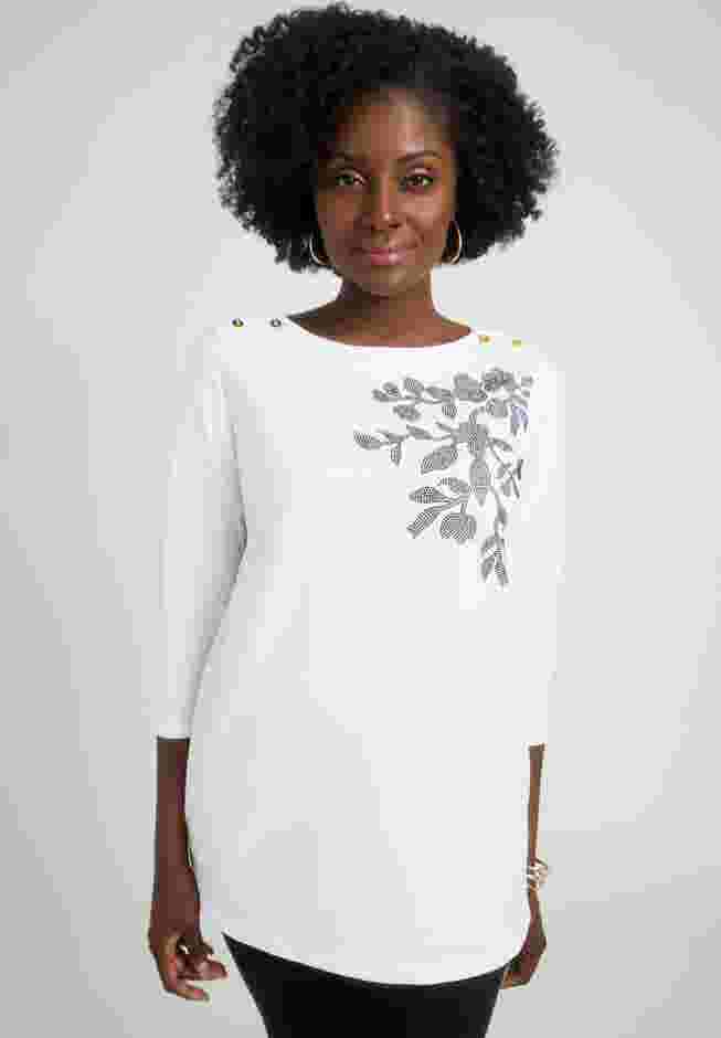 Stretch Cotton Boatneck Tunic image number 0