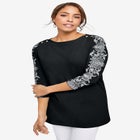 Stretch Cotton Boatneck Tunic image number null