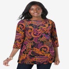 Stretch Cotton Boatneck Tunic image number null