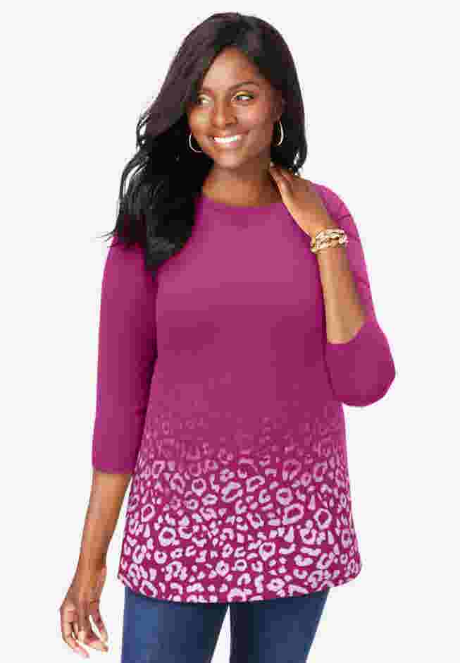 Stretch Cotton Boatneck Tunic image number 0