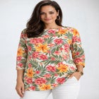 Stretch Cotton Boatneck Tunic image number null