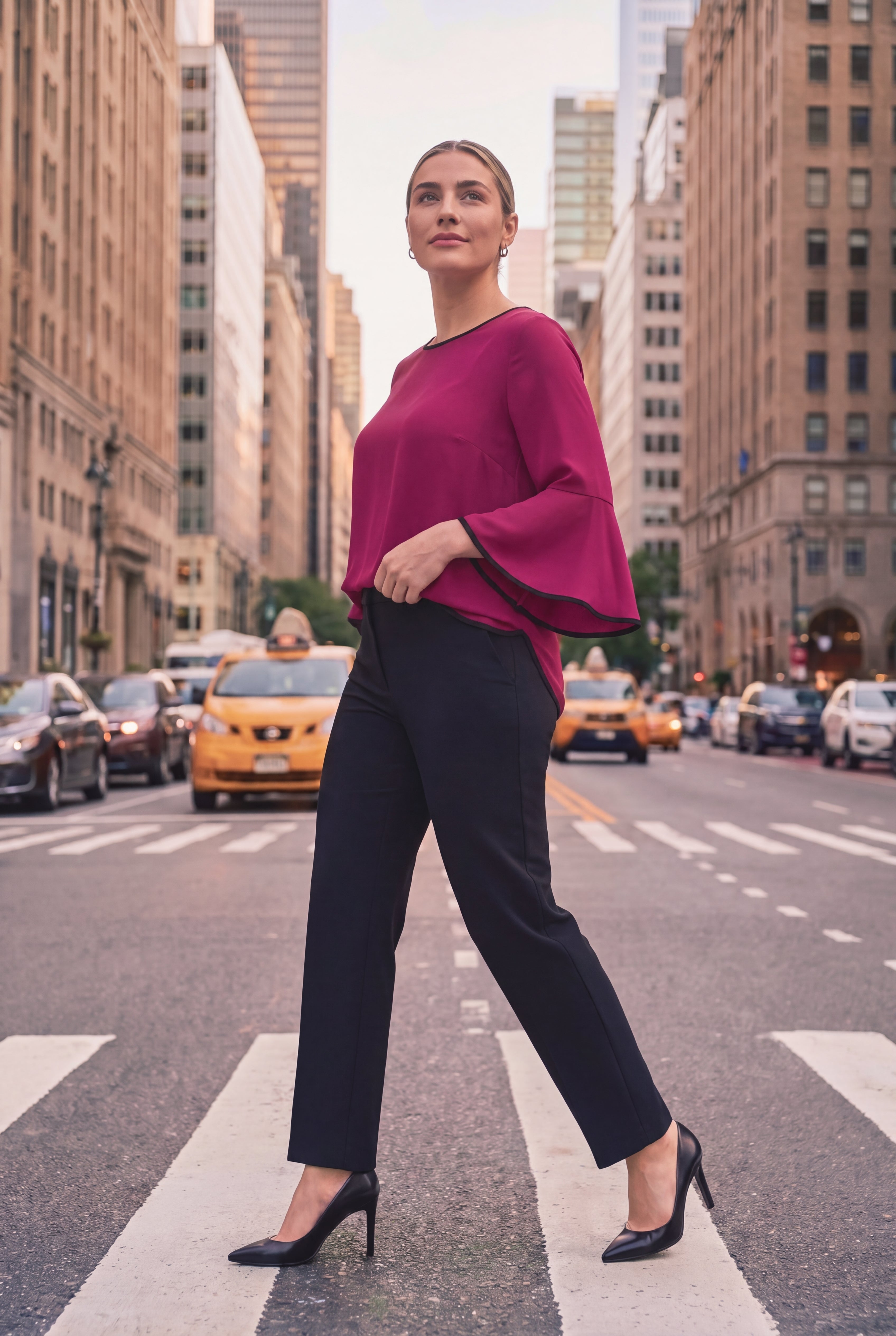 Ivana Contrast Bell Sleeve Top image number 5