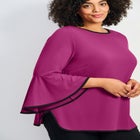 Ivana Contrast Bell Sleeve Top image number 3