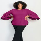 Ivana Contrast Bell Sleeve Top image number 0