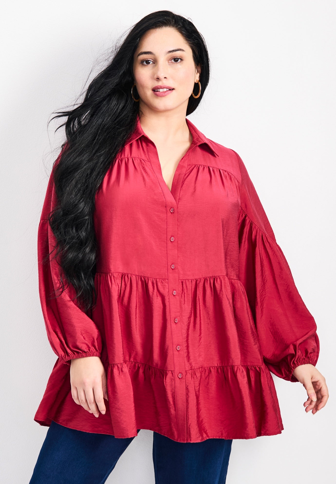 Amari Tiered Tunic Shirt image number 0