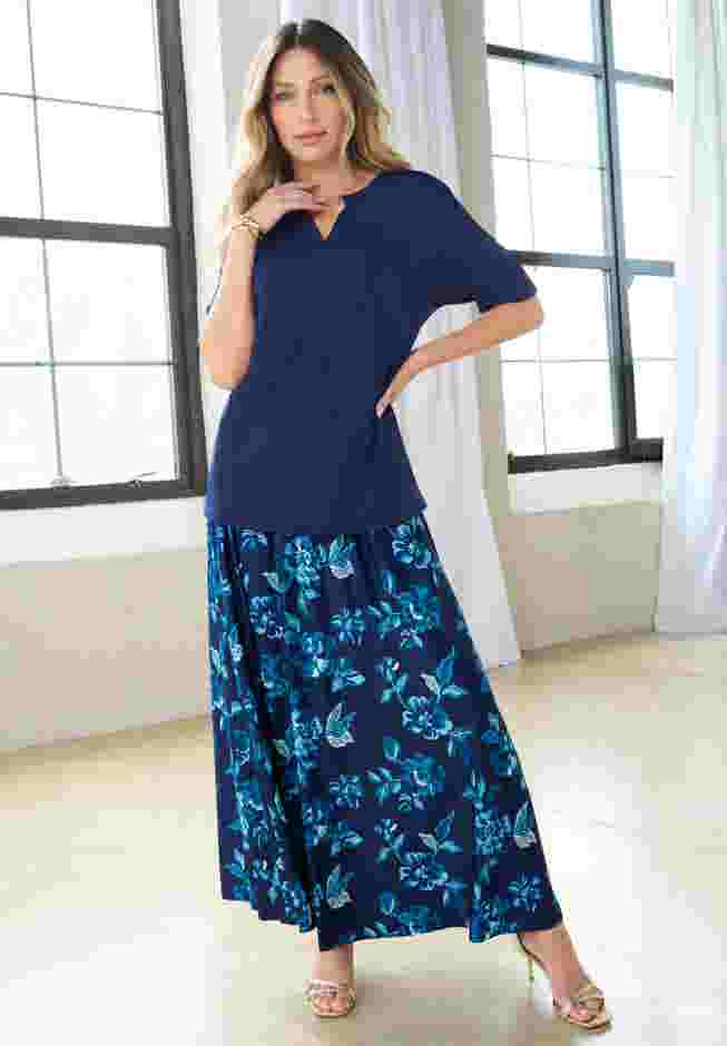 Ultrasmooth® Fabric Maxi Skirt image number 0