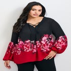 Tamlyn Lace Up Print Top image number null