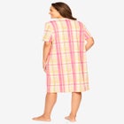 V-Neck Short Sleeve Knee-Length Cotton Sleepshirt image number null