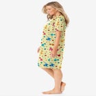 V-Neck Short Sleeve Knee-Length Cotton Sleepshirt image number null
