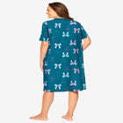 V-Neck Short Sleeve Knee-Length Cotton Sleepshirt image number 1