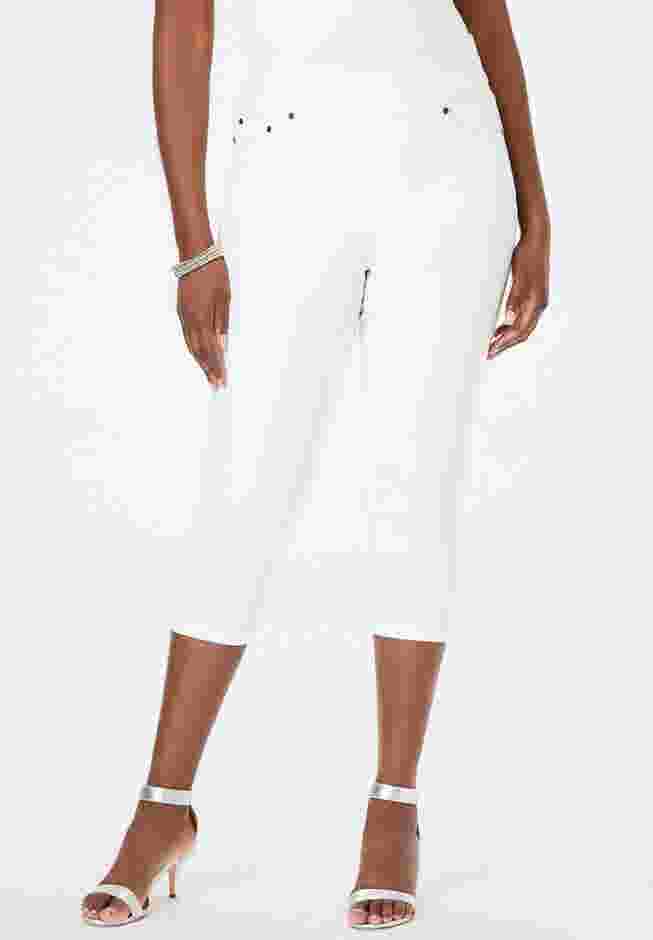 Comfort Waist Stretch Denim Capris image number 0