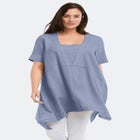 Linen-Blend Hanky Hem Tunic image number null