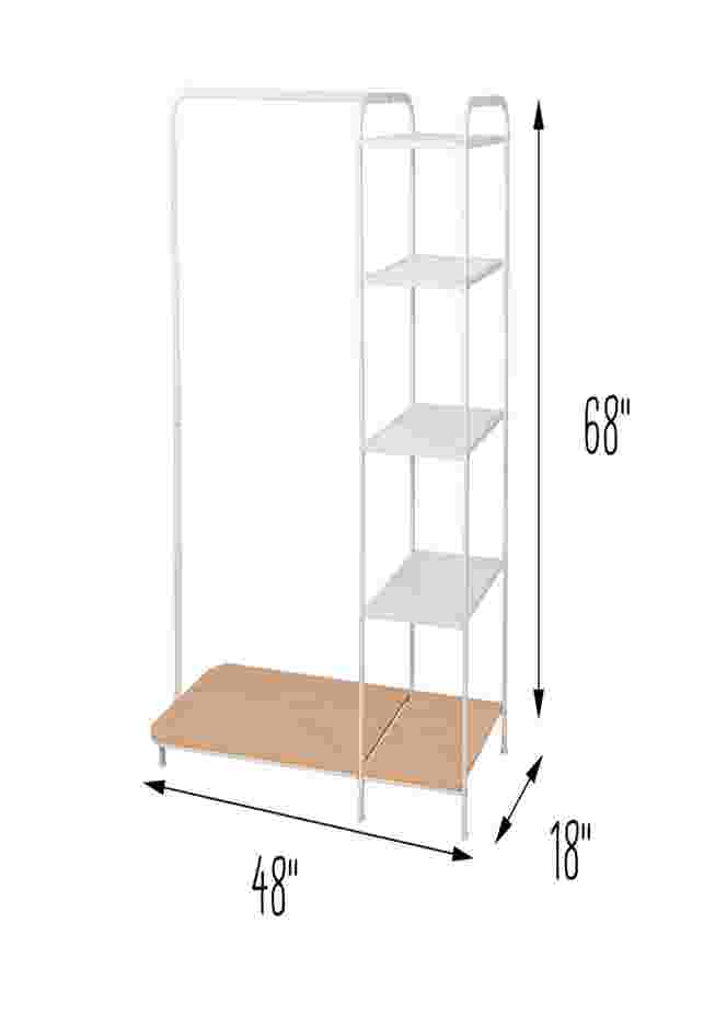 Freestanding Clothing Rack With Shelves image number 6