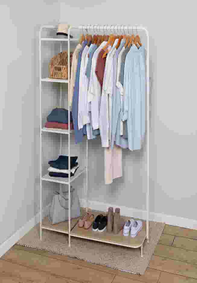 Freestanding Clothing Rack With Shelves image number 0