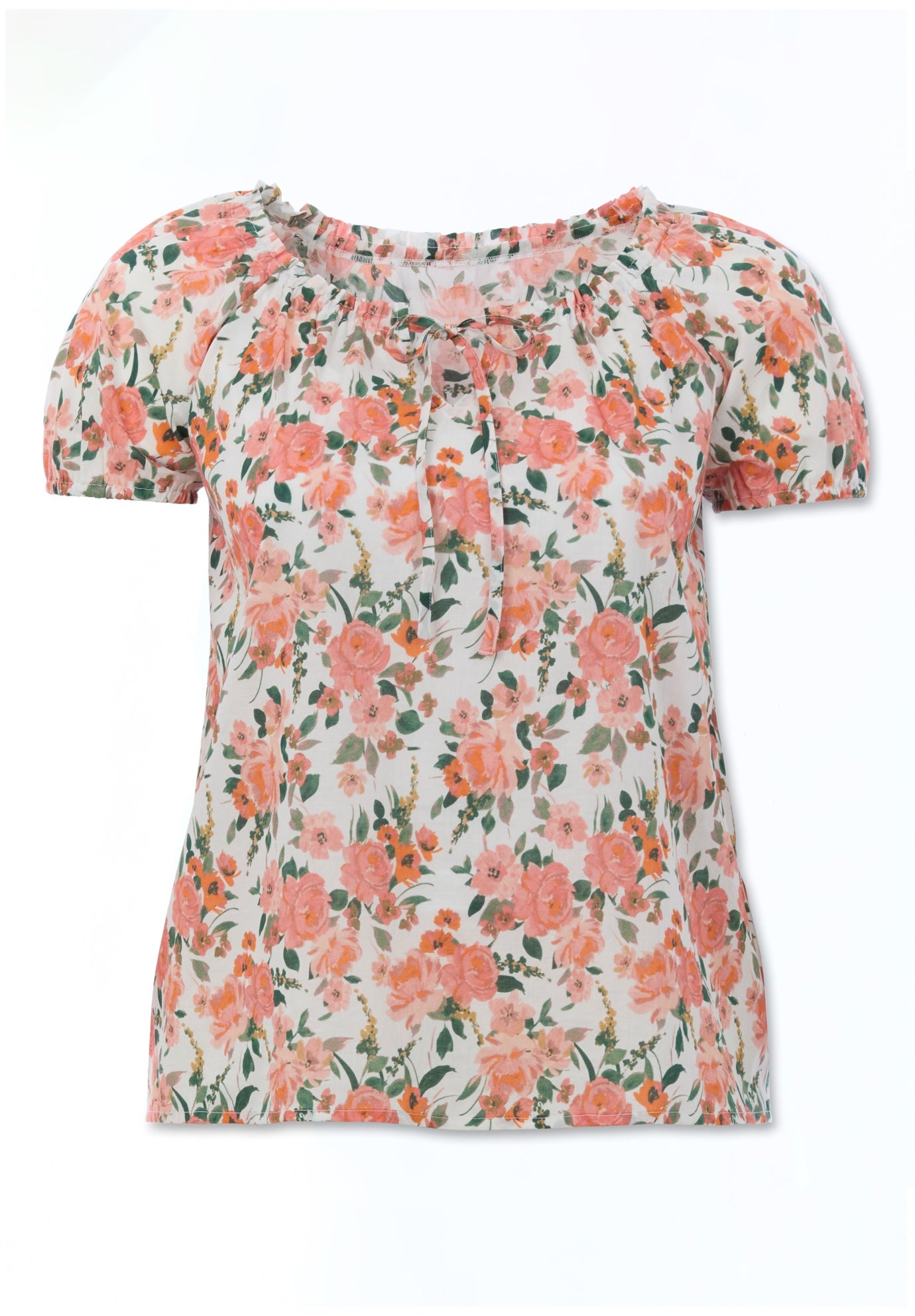 Keyhole Neckline Peasant Blouse image number 2