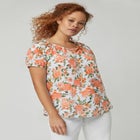 Keyhole Neckline Peasant Blouse image number null