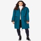 Plus Size Knee Length Hooded Nylon Jacket image number null