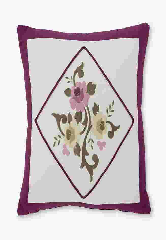 Ava Embroidered Cotton 16" Square Pillow image number 0