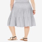 Elastic-Waist Knit Tiered Skirt image number null