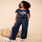 Wide Leg French Terry Sweatpant image number null