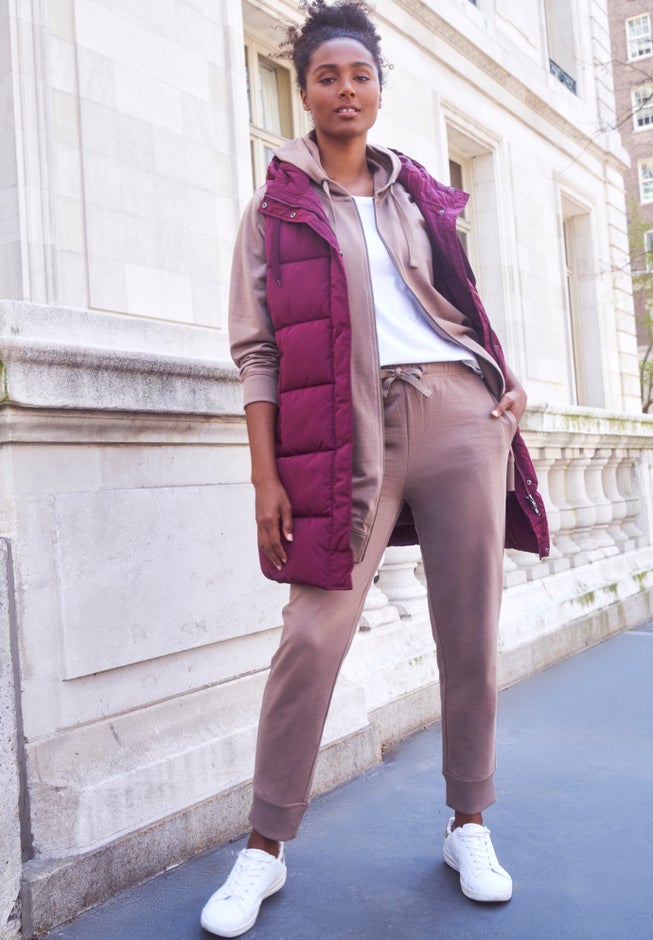 Long Hooded Puffer Vest image number 2