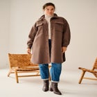 Wool Blend Long Shirt Jacket image number null