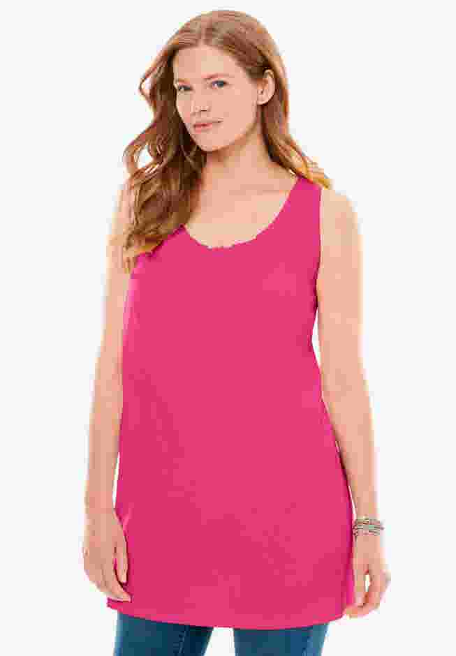 Perfect Sleeveless Shirred U-Neck Tunic image number 6