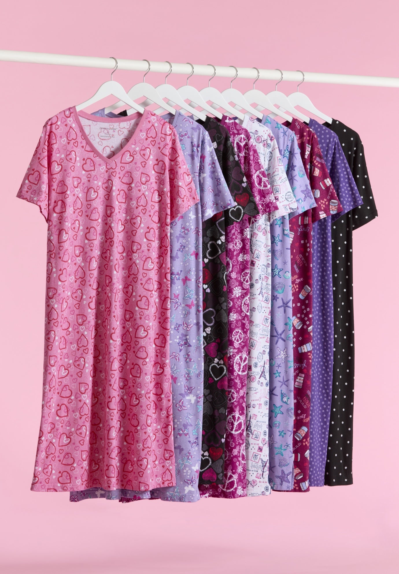 V-Neck Short Sleeve Knee-Length Cotton Sleepshirt image number 4