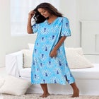 V-Neck Short Sleeve Midi Cotton Sleep Shirt image number null