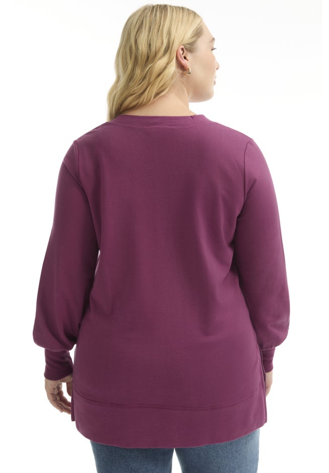 V-Neck French Terry Sweatshirt image number 1