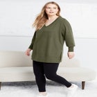 V-Neck French Terry Sweatshirt image number null