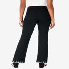 Plus Size Invisible Stretch® Rhinestone-Detail Split Flare-Leg Jean image number null