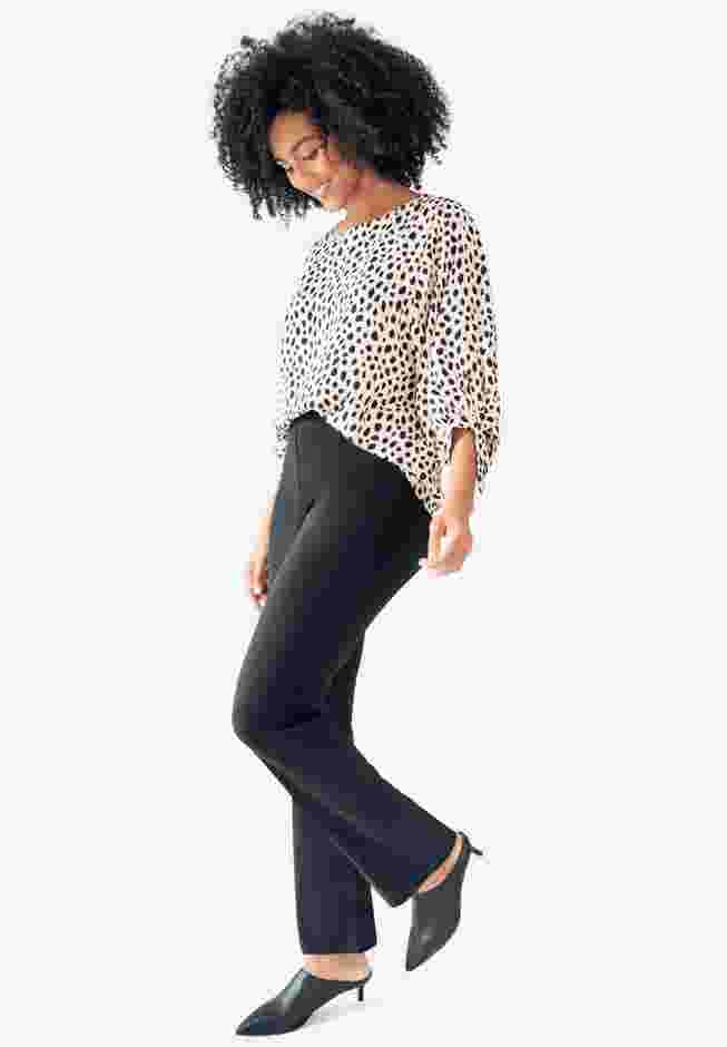 Stretch Bootcut Pants With Side Zip image number 2