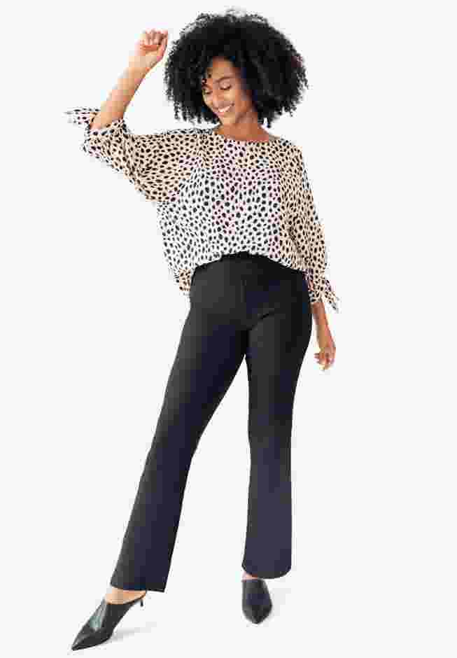 Stretch Bootcut Pants With Side Zip image number 0
