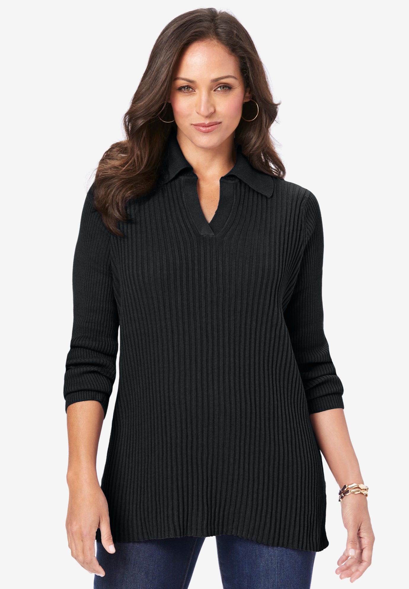 Ribbed Collar Sweater image number 0