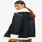 Reversible Faux Suede Sherpa Jacket image number null