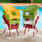 Roma Hand-Woven Resin Wicker Stacking Chair image number null