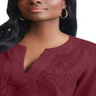 Linen V-Neck Embroidered Tunic image number null