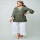 Linen V-Neck Embroidered Tunic image number null