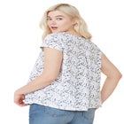 Cotton Jersey Slub Cap Sleeve Trapeze Tee image number null